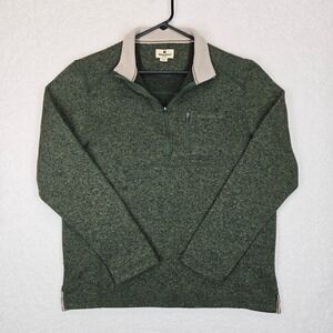 Woolrich Men's Heathered Green Quarter Zip Pullover Heritage Old Money‎ XL